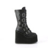 Demonia SWING-230 Black Vegan Platform Buckle Boots