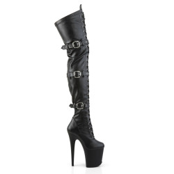 Pleaser FLAMINGO-3028 Vegan Buckle Thigh High Boots