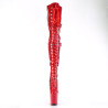 Pleaser FLAMINGO-3028 Red Buckle Thigh High Boots