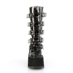 Demonia SWING-230C Smoke Platform Buckle Boots
