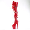 Pleaser FLAMINGO-3028 Red Buckle Thigh High Boots