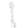 Pleaser FLAMINGO-3028 White Buckle Thigh High Boots