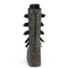 Demonia SWING-230G Black Glitter Platform Buckle Boots