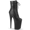 Pleaser INFINITY-1020PK Black Vegan Leather Ankle Boots
