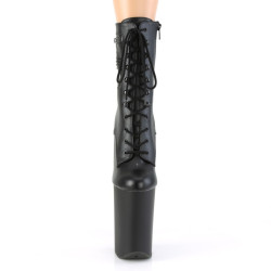 Pleaser INFINITY-1020PK Black Vegan Leather Ankle Boots