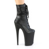Pleaser INFINITY-1020PK Black Vegan Leather Ankle Boots