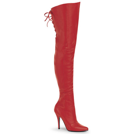 Pleaser LEGEND-8899 Red Genuine Leather Thigh Boots