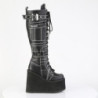 Demonia SWING-260 Black Vegan Platform Knee High Boots