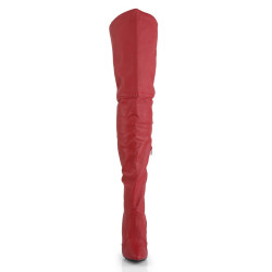 Pleaser LEGEND-8899 Red Genuine Leather Thigh Boots