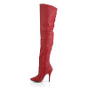 Pleaser LEGEND-8899 Red Genuine Leather Thigh Boots