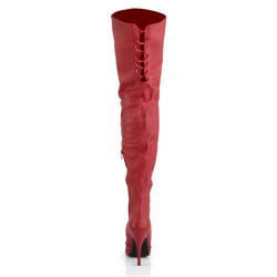 Pleaser LEGEND-8899 Red Genuine Leather Thigh Boots