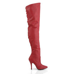 Pleaser LEGEND-8899 Red Genuine Leather Thigh Boots
