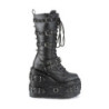 Demonia SWING-327 Black Vegan Platform Knee High Boots