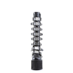Demonia SWING-815 Black Vegan Platform Knee High Boots