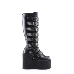 Demonia SWING-815 Black Vegan Platform Knee High Boots