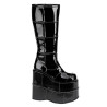 Demonia STACK-301 Black Patent Cyber Platform Men Boots