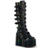 Demonia STACK-301 Black Patent Cyber Platform Men Boots