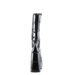 Demonia STACK-301 Black Patent Cyber Platform Men Boots