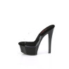 Pleaser GLEAM-601 Transparent Black Heeled Mules Women