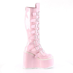 Demonia SWING-815 Rose Hologram Platform Knee Boots