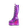 Demonia SWING-815 Purple Hologram Platform Knee Boots