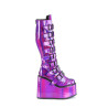 Demonia SWING-815 Purple Hologram Platform Knee Boots