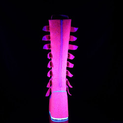 Demonia SWING-815UV Pink Glitter Platform Knee Boots