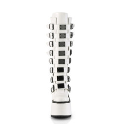Demonia SWING-815 White Vegan Platform Knee High Boots