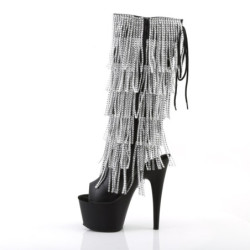 Pleaser ADORE-2024RSF Black Platform Fringe Boots