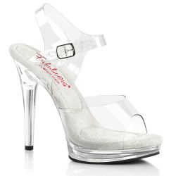 Fabulicious GLORY-508 Clear High Heeled Bridal Sandals