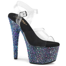 Pleaser BEJEWELED-708MS Black Strass Platform High Heels