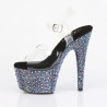 Pleaser BEJEWELED-708MS Black Strass Platform High Heels