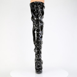 Devious DOMINA-3027 Buckle Stiletto Heeled Thigh Boots