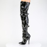 Devious DOMINA-3027 Buckle Stiletto Heeled Thigh Boots