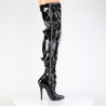 Devious DOMINA-3027 Buckle Stiletto Heeled Thigh Boots