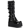 Demonia TRASHVILLE-518 Black Patent Platform Men Boots