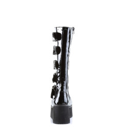Demonia TRASHVILLE-518 Black Patent Platform Men Boots