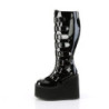 Demonia SWING-815WC Black Patent Platform Knee Boots