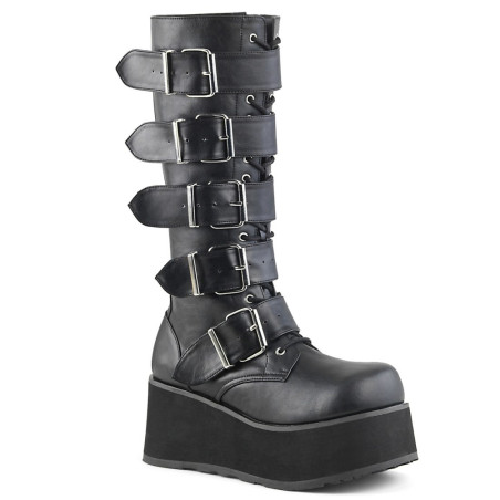 Demonia TRASHVILLE-518 Black Vegan Platform Men Boots