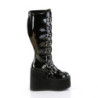 Demonia SWING-815WC Black Patent Platform Knee Boots