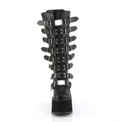 Demonia SWING-815WC Black Vegan Platform Knee Boots