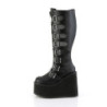 Demonia SWING-815WC Black Vegan Platform Knee Boots