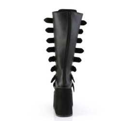 Demonia SWING-815WC Black Vegan Platform Knee Boots