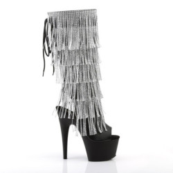 Pleaser ADORE-2024RSF Black Platform Fringe Boots