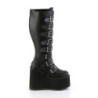 Demonia SWING-815WC Black Vegan Platform Knee Boots