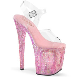 Pleaser BEJEWELED-808RRS Rose Strass High Heels Pole Shoes