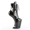 Pleaser BEWITCHED-1020 Black Patent Heeled Ankle Boots