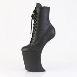 Pleaser BEWITCHED-1020 Black Vegan Leather Ankle Boots