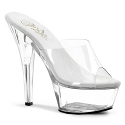 Pleaser KISS-201 Transparent High Heeled Mules Women
