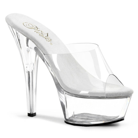 Pleaser KISS-201 Transparent High Heeled Mules Women